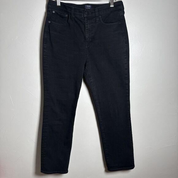 J. Crew Essential Straight Leg Black Wash Jeans Women's Size 29 - Picture 1 of 13